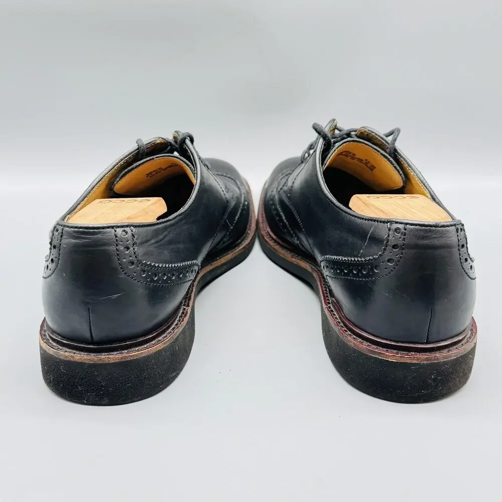 Cole Haan Shoes Mens 11 Black Leather Wingtip Brogue Oxford Dress Derby Lace Up